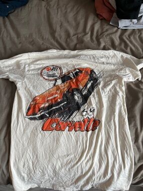 Corvette '69 Graphic Tee - White with Orange Car